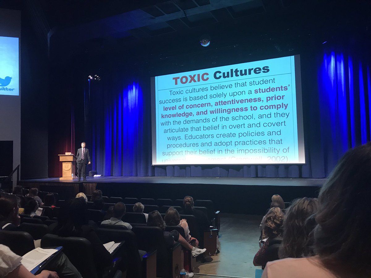GregJWolcott's tweet photo. "Is your school culture healthy or toxic?"@thierck #1stEDU https://t.co/egwhMLin0p