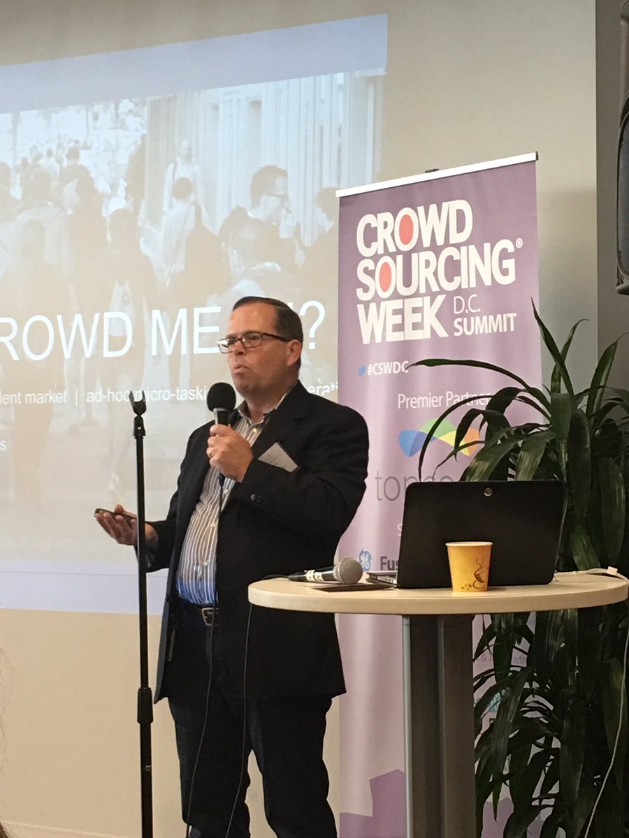HustleFundBaby's tweet photo. "What does crowd mean?" Ask Kurt. He has some interesting insights. #crowdsourcing #CSWDC @kurt_scherer https://t.co/tYNLYjA4rQ