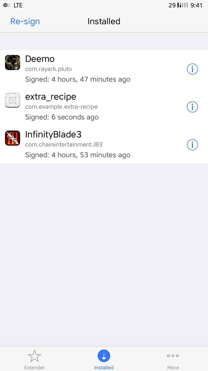 JcHartoko's tweet photo. @_Matchstic hi bro, how to fix this? When i tap resign, 2 of my apps were not resigned but extra recipe does. Thanks a lot https://t.co/yFXB0qnYYP