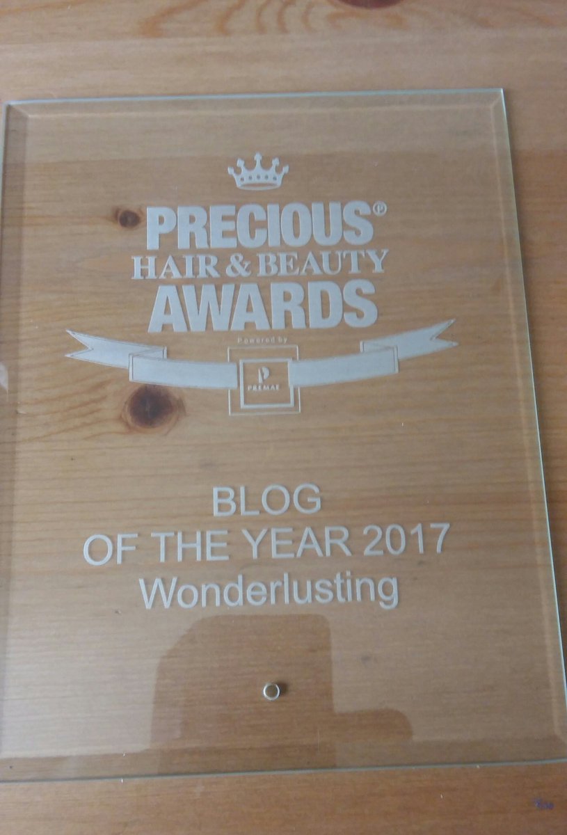 PRECIOUS_Awards's tweet photo. Congratulations @Wonderlusting_ on winning Blog of the year at the inaugural Hair & Beauty Awards. #preciousHABA #blogger #WOC https://t.co/wOXRl9kM0m