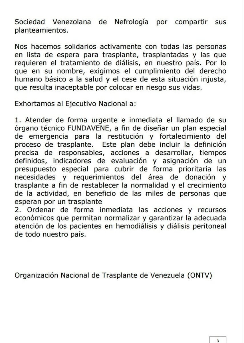 ONTV_VE's tweet photo. #comunicadopublico de la ONTV ante la grave crisis de medicamentos para las personas trasplantadas y en diálisis en Venezuela #SOSVenezuela https://t.co/BCPG03YysU