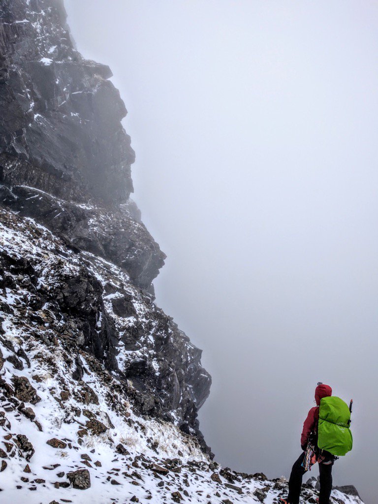 cg_wood's tweet photo. "Active problem solving" on the mighty Cuillin Ridge. @OspreyPacks proving their quality yet again. #skye #scotland https://t.co/7xqPg78Epe