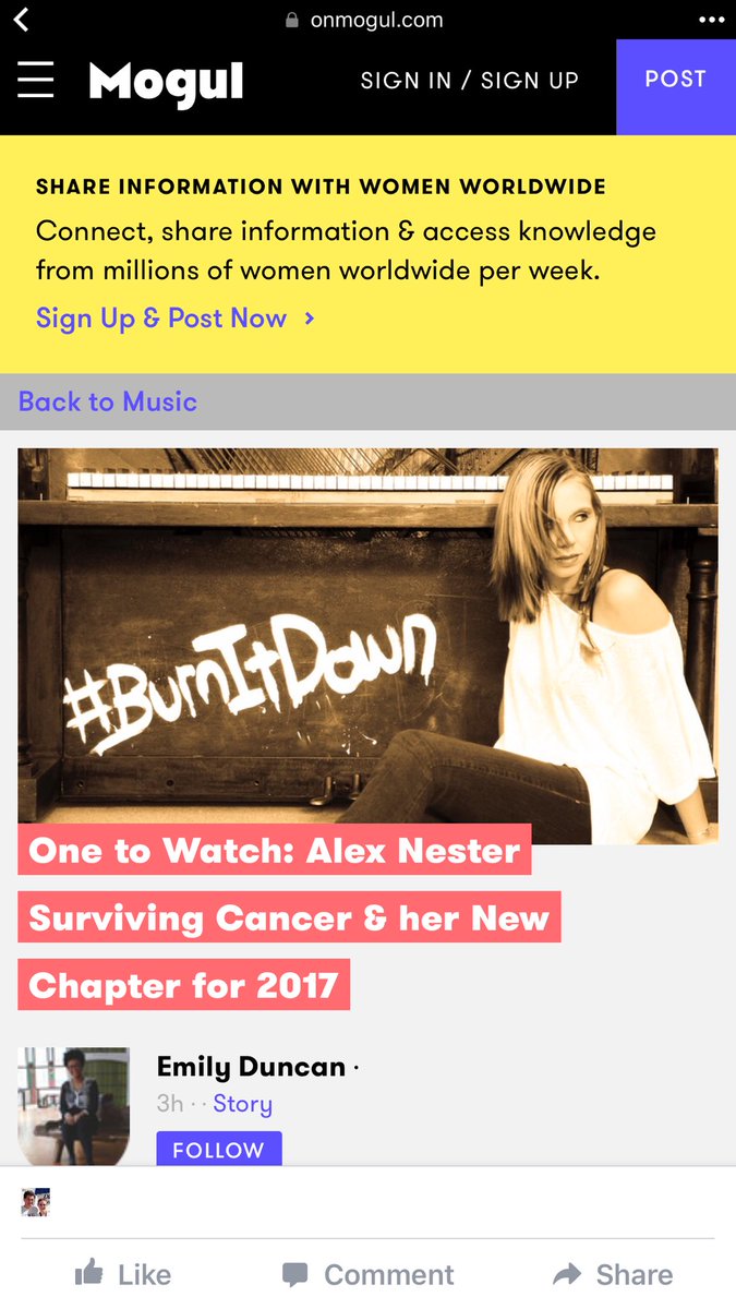 Thanks <a href="/onMogul/">Mogul</a> for interviewing me!! #singer #burnitdown @BurnItDown2017 #fightcancer #musician #sing #fight --> onmogul.com/stories/one-to…
