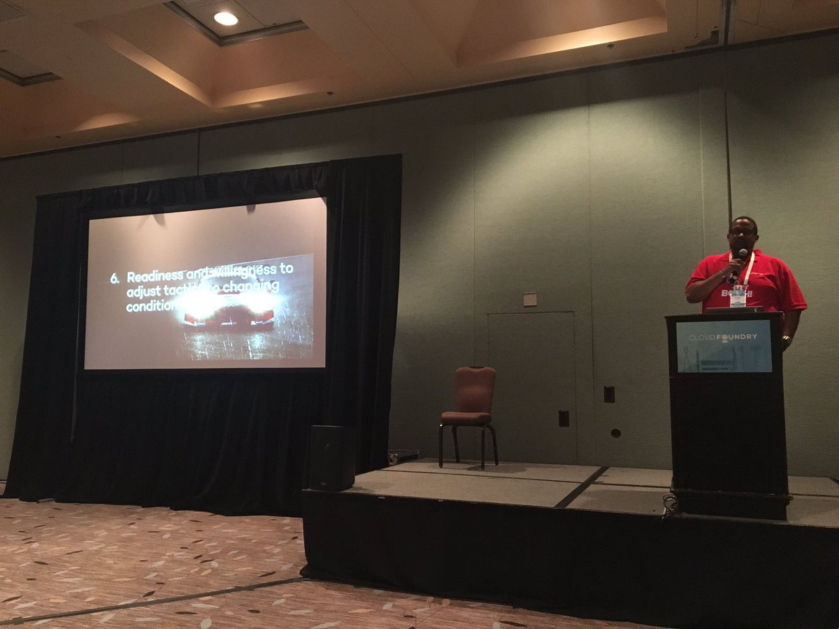 romswo's tweet photo. #DigitalTransformation and going #cloudnative is like driving Le Mans race #CFSummit https://t.co/bsmfJbnkN6