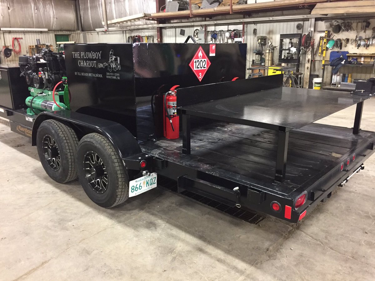 RMB2020ltd's tweet photo. Introducing The PlowBoy Chariot. It's a full service trailer. Tools, fuel, work, table, and storage all in one! 

 https://t.co/kJU1TBwob8 https://t.co/Mk90f5AEIM