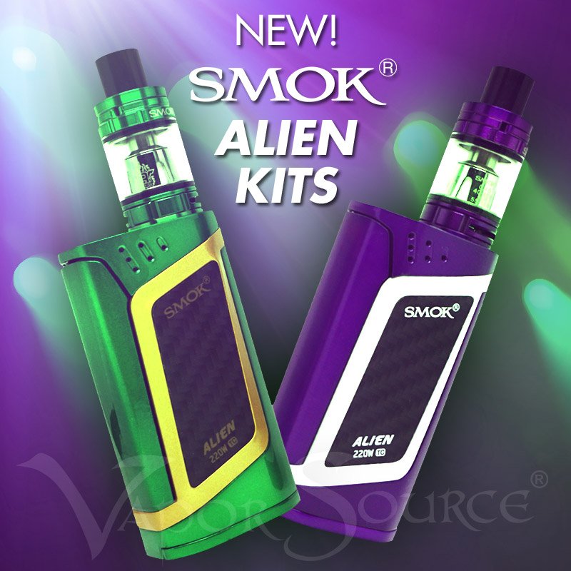 VaporSourceECig's tweet photo. NEW SMOK ALIEN KIT DESIGNS to choose from, check them out -----> https://t.co/ZyFp8thEky https://t.co/ZH5WFwar33