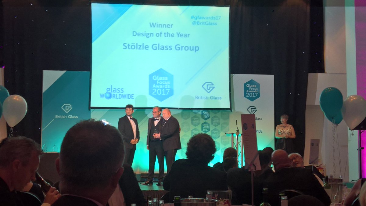 The <a href="/britglass/">British Glass</a> #GFAWARDS17 are commencing - congratulations to <a href="/StolzleGlass/">Stolzle</a> for #Design of the year first award of the night