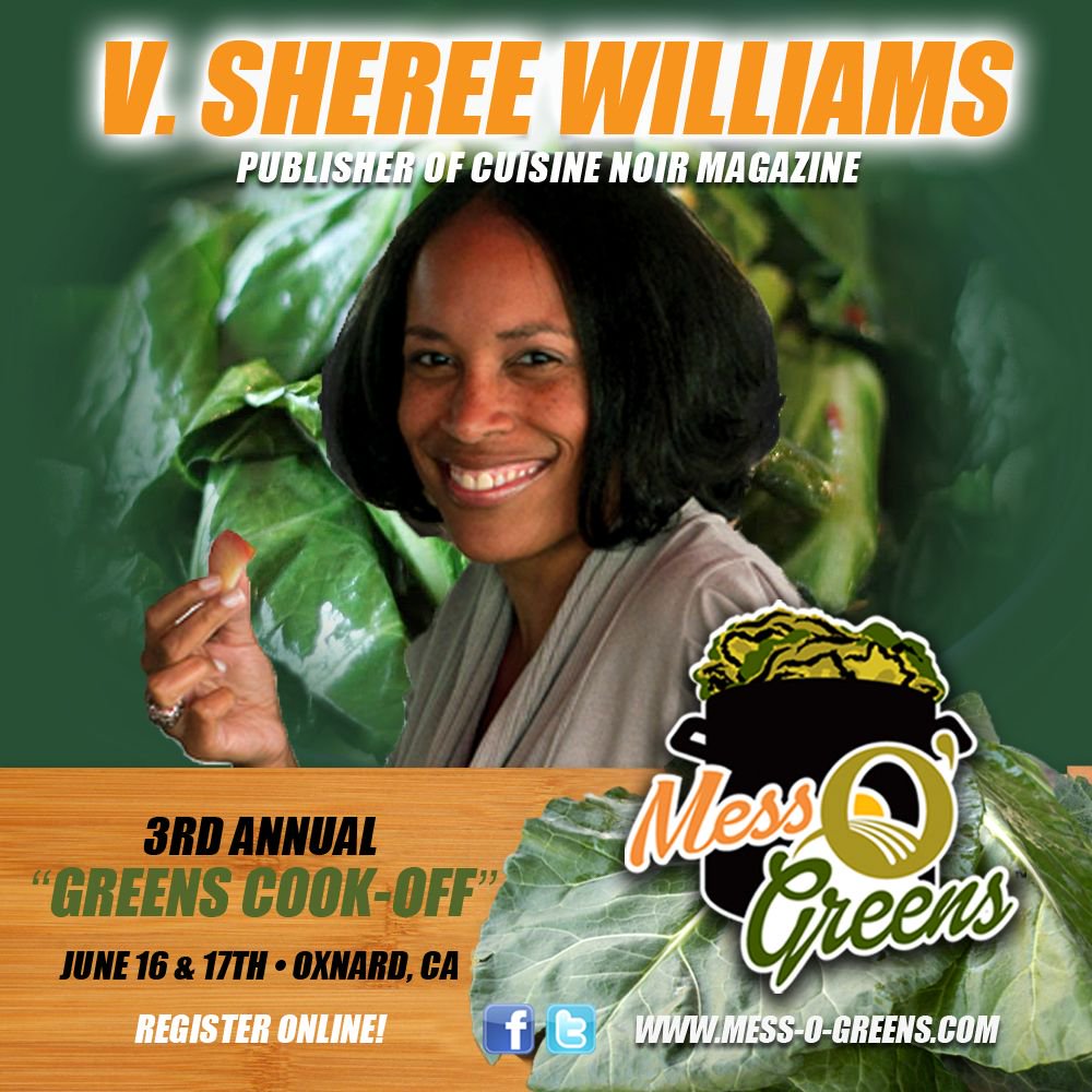 #RT We're happy to have Sheree of @CuisineNoirMag at this year's Mess-O-Greens Cook-Off! #Family #Food #Fun #CA| Free event for all!