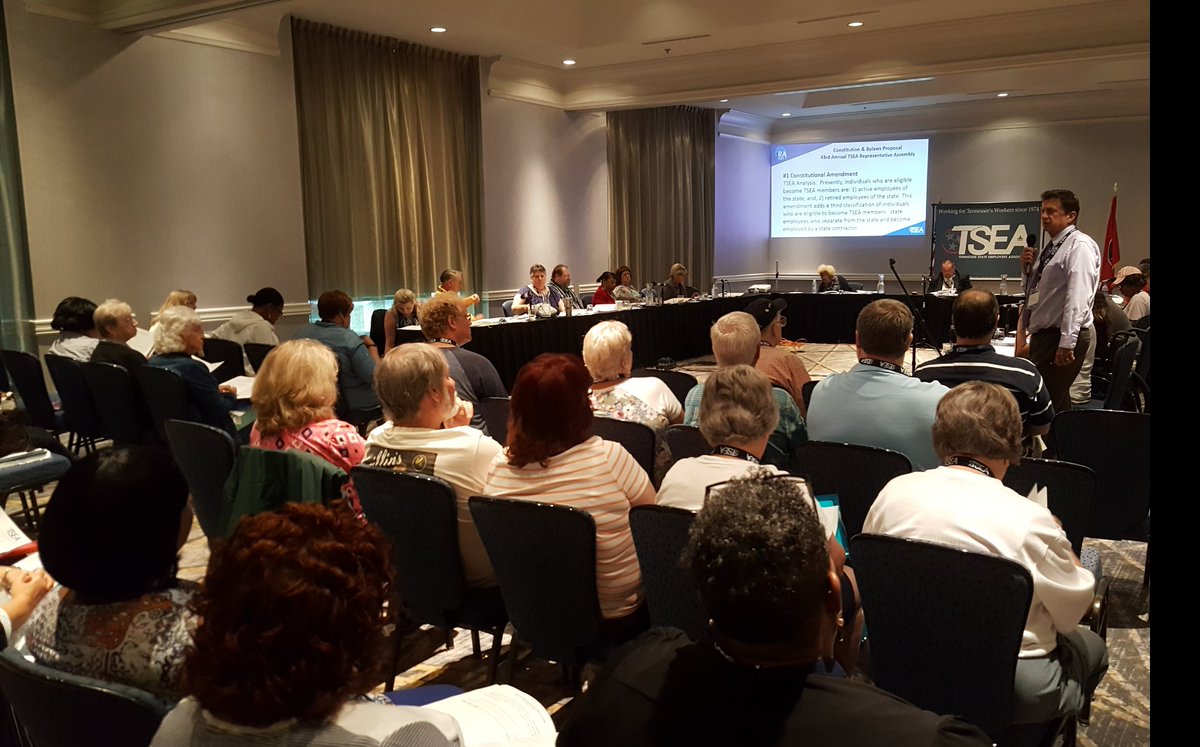 tseaonline's tweet photo. .@tseaonline Executive Dir. @randystamps previewing member-proposed Assoc. Const/Bylaws changes. Voting to occur Saturday #RA43 #WeAreYou https://t.co/Z9NToRHAQo