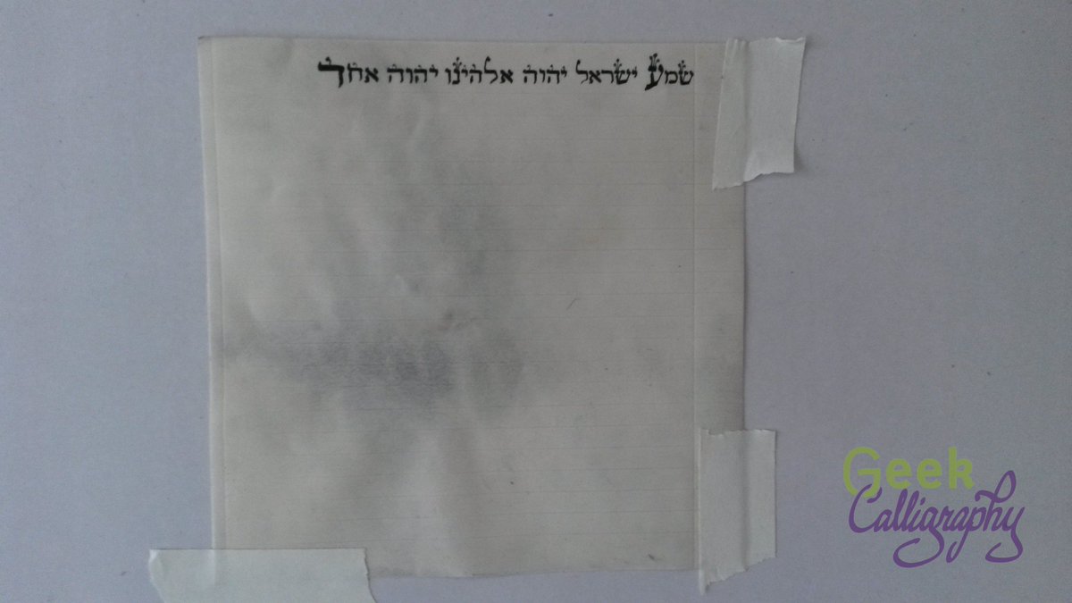 GeekCalligraphy's tweet image. Start of Ariela's very first mezuzah. Shehecheyanu!
(12 cm klaf) #Safrut #Scribing #ProcessShot #WIP