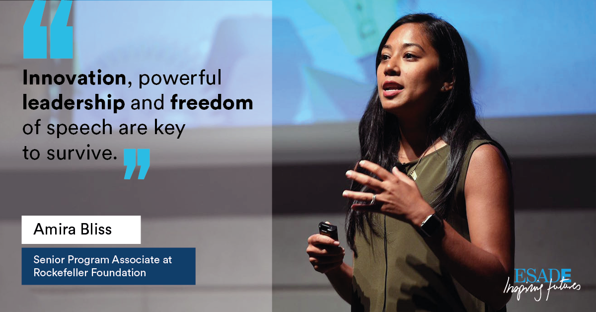 Esade's tweet photo. .@amizzle, Associate Director at @RockefellerFdn, talking about power of innovation at #ESADEsocial10years. https://t.co/sZ4qyYW4gT https://t.co/Q1fYyGZRSN
