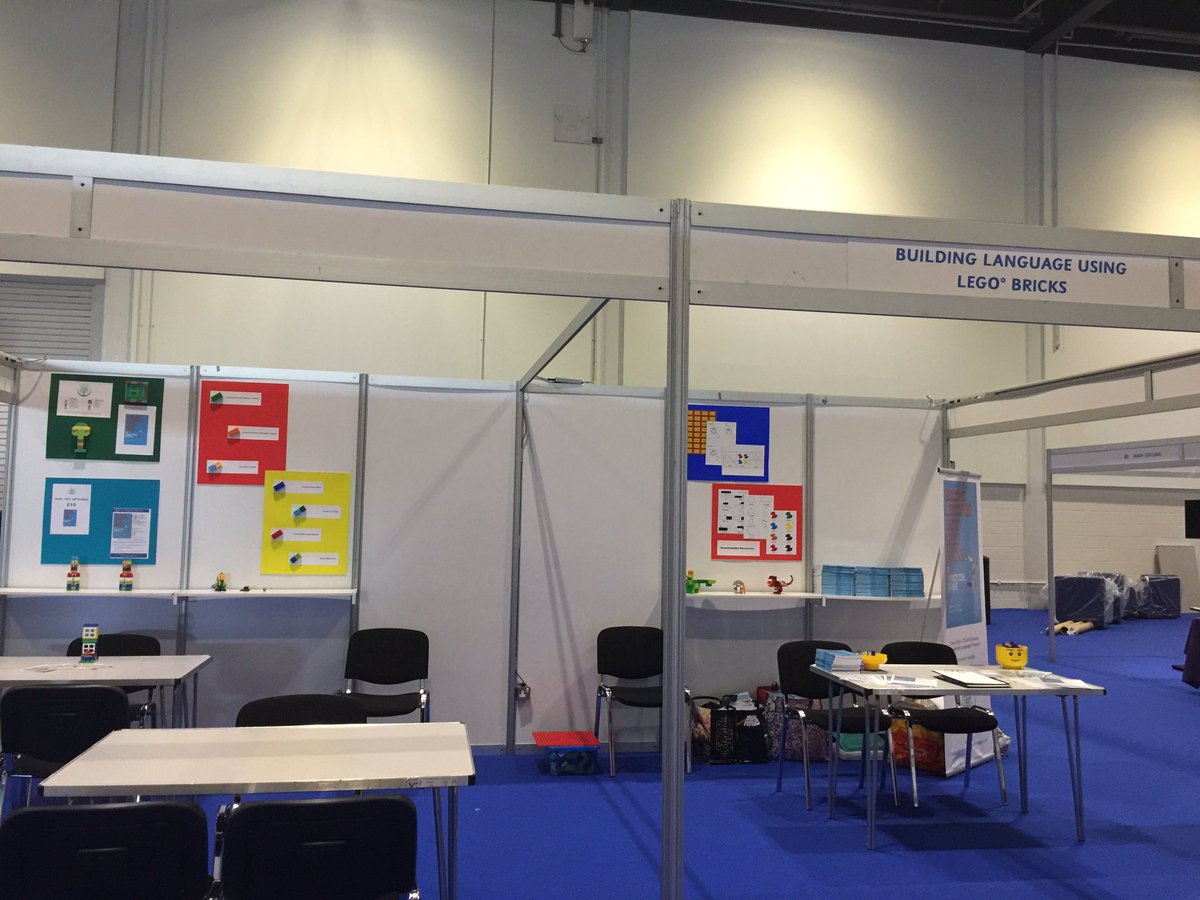 RochesterJacqui's tweet photo. Just waiting for the tv and we're all set to go #AutismShow2017 #buildinglanguageusinglegobricks https://t.co/nu1kFYzOy1