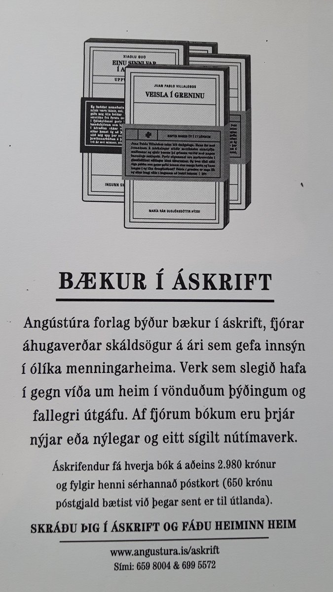 Angusturaforlag's tweet photo. Fáðu heiminn heim! Bækur í áskrift frá #Angústúraforlag #Bækuríáskrift https://t.co/R0QtBkGgSe