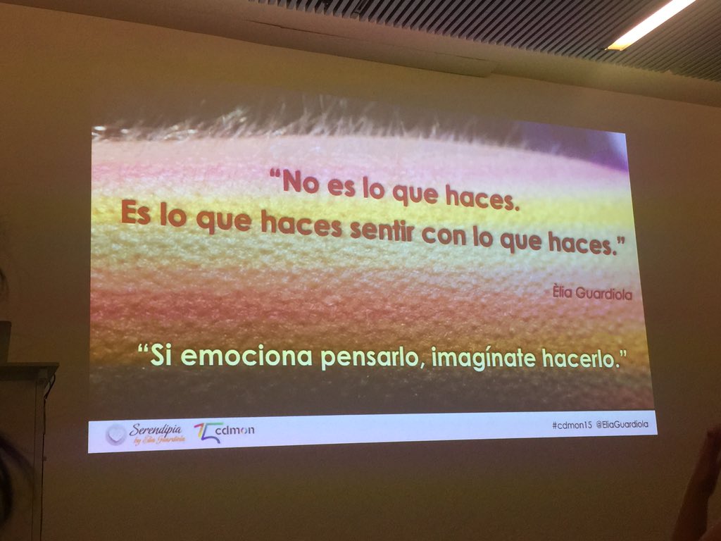 angelcreativoad's tweet photo. "No es lo que haces. Es lo que haces sentir con lo que haces" @eliaguardiola #cdmon15 #serendipia #storytelling #marketing #IamAD https://t.co/e4a2rk8tSC