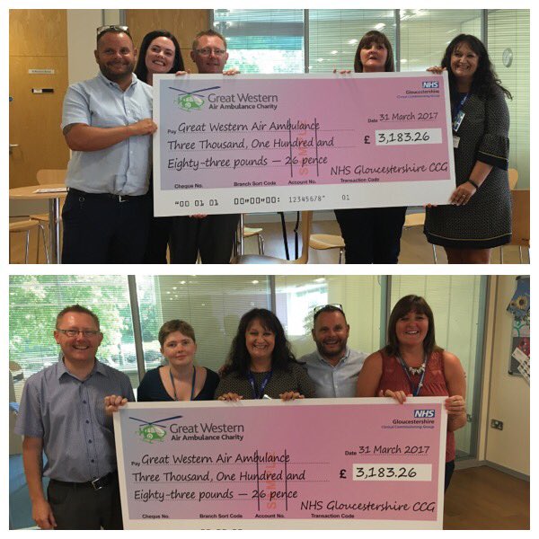 Lainers68's tweet image. Honoured to present @GWAAC with this cheque from the generous people at Sanger House @GlosCCG @MrsNBeebee