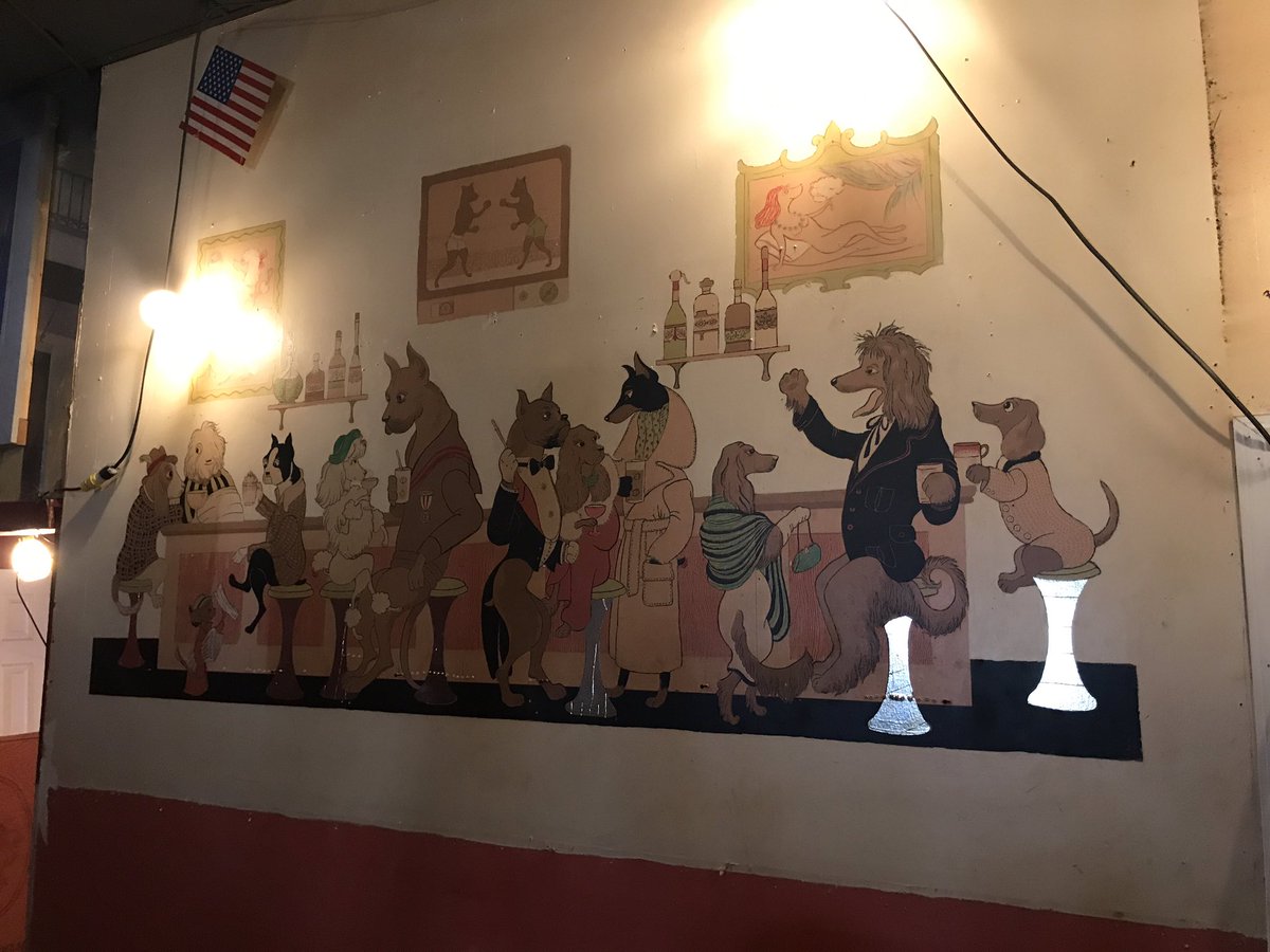 While renovating the stage area we uncovered this mural...does anyone know the story behind this? We would LOVE to hear! #UnicornOldtown