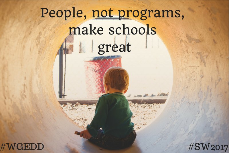 We create the kind of schools we want with the right people. Do you have teachers who play in the sandbox with you &amp; dream? #SW2017