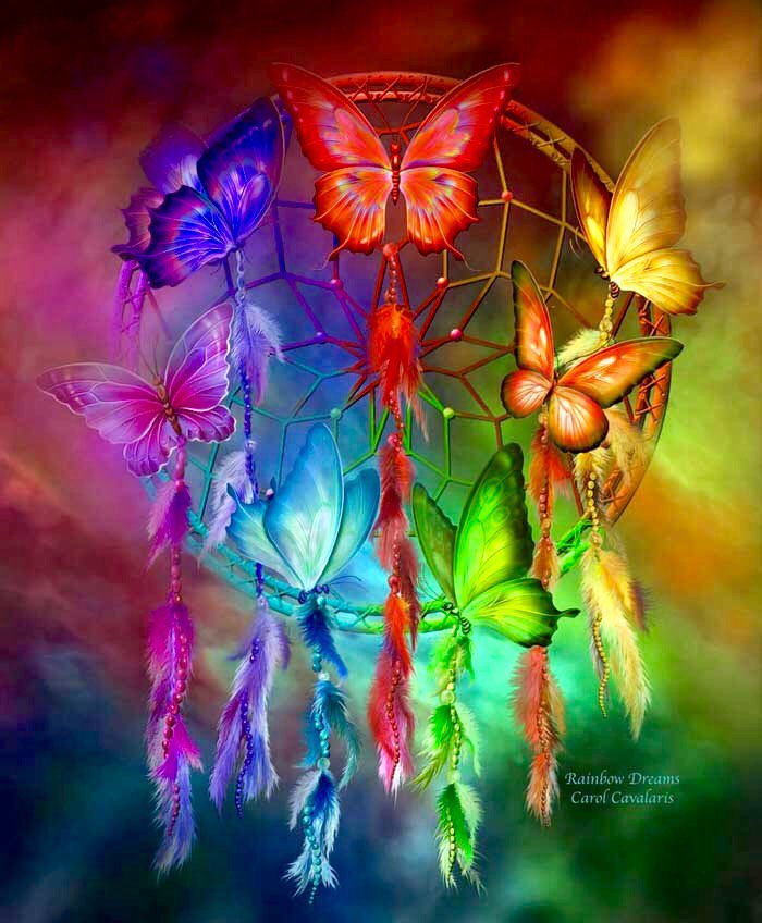 EPagati's tweet photo. #colorsexplosion #dreamcatcher #butterflies Rainbow Dreams by Carol Cavalaris https://t.co/dhB3YVmtXf