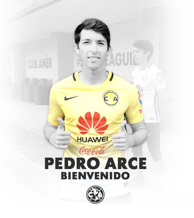 ClubAmerica's tweet photo. Nuestro 4o refuerzo para #AP2017:
El mexicano 🇲🇽 Pedro Arce que viene de jugar en la @Super_League_GR 

#PedroEsÁguila 🦅 https://t.co/Qv7dp7pHpB