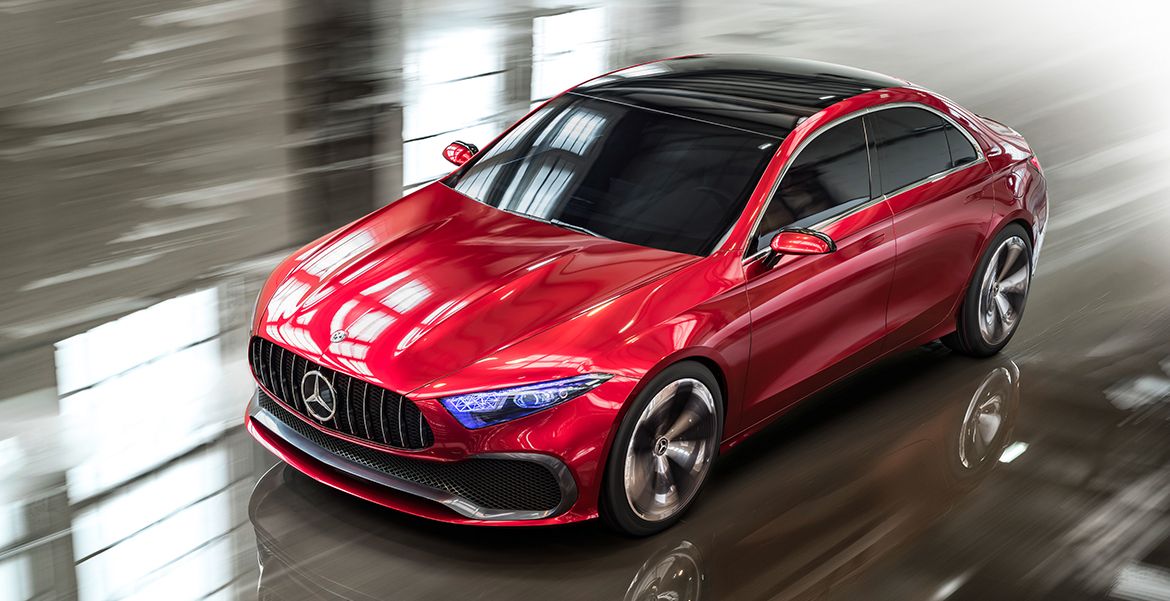 ListersMercedes's tweet photo. The concept A Sedan perfectly embodies the purity at the very heart of the Mercedes-Benz design ethos. https://t.co/afbMzTaL04