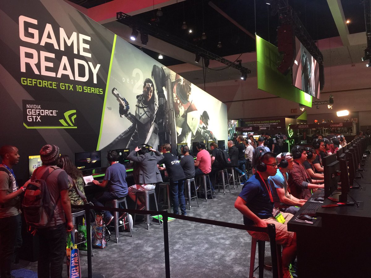 Bungie's tweet photo. Destiny 2 is playable on PC at the @nvidia booth for one more day. #D2E3 https://t.co/ZsUh8WNZlr