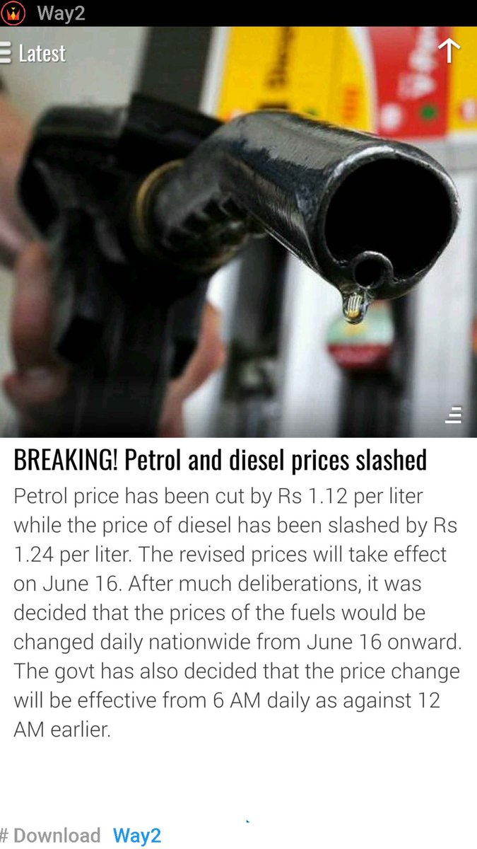 RahilAadil's tweet photo. BREAKING! Petrol and diesel prices slashed https://t.co/rbCp95LH0V