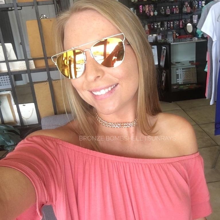 BrnzeBombshell's tweet photo. Make sure your #outfits are #summer ready! Grab this lovely #offtheshoulder top just $15.99! #ootd #sunnies #choker #cabot #jacksonville https://t.co/BFlOssQvzt