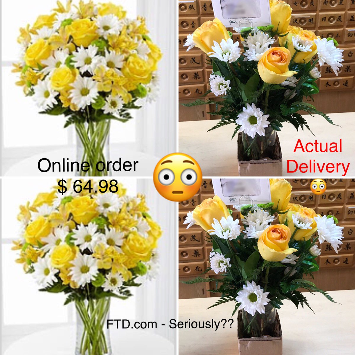 I'm guessing not enough flowers - online order gone wrong with <a href="/ftdflowers/">FTD Flowers</a> 🌺 #ftd #ftdflowers #horriblequality #badservice #badflower