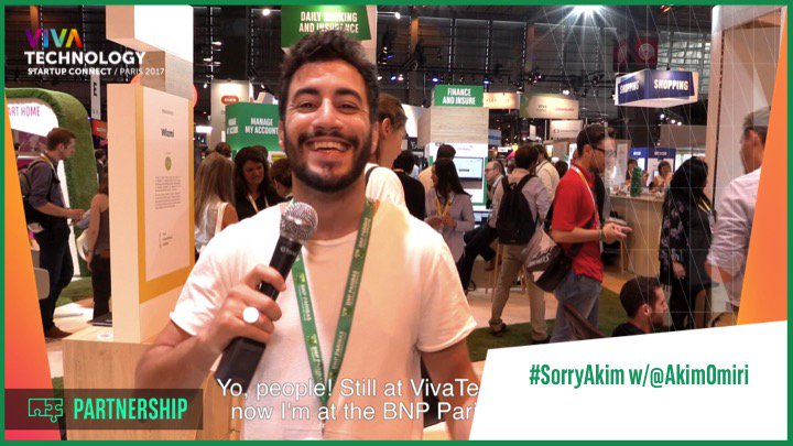 BNPParibas's tweet photo. [#VivaTech] Don't miss out Episode 1 of our web series w/@AkimOmiri #SorryAkim https://t.co/qgHXcTqPi5 ➡️ and stay tuned for more tomorrow! https://t.co/i9dpbHjbuK