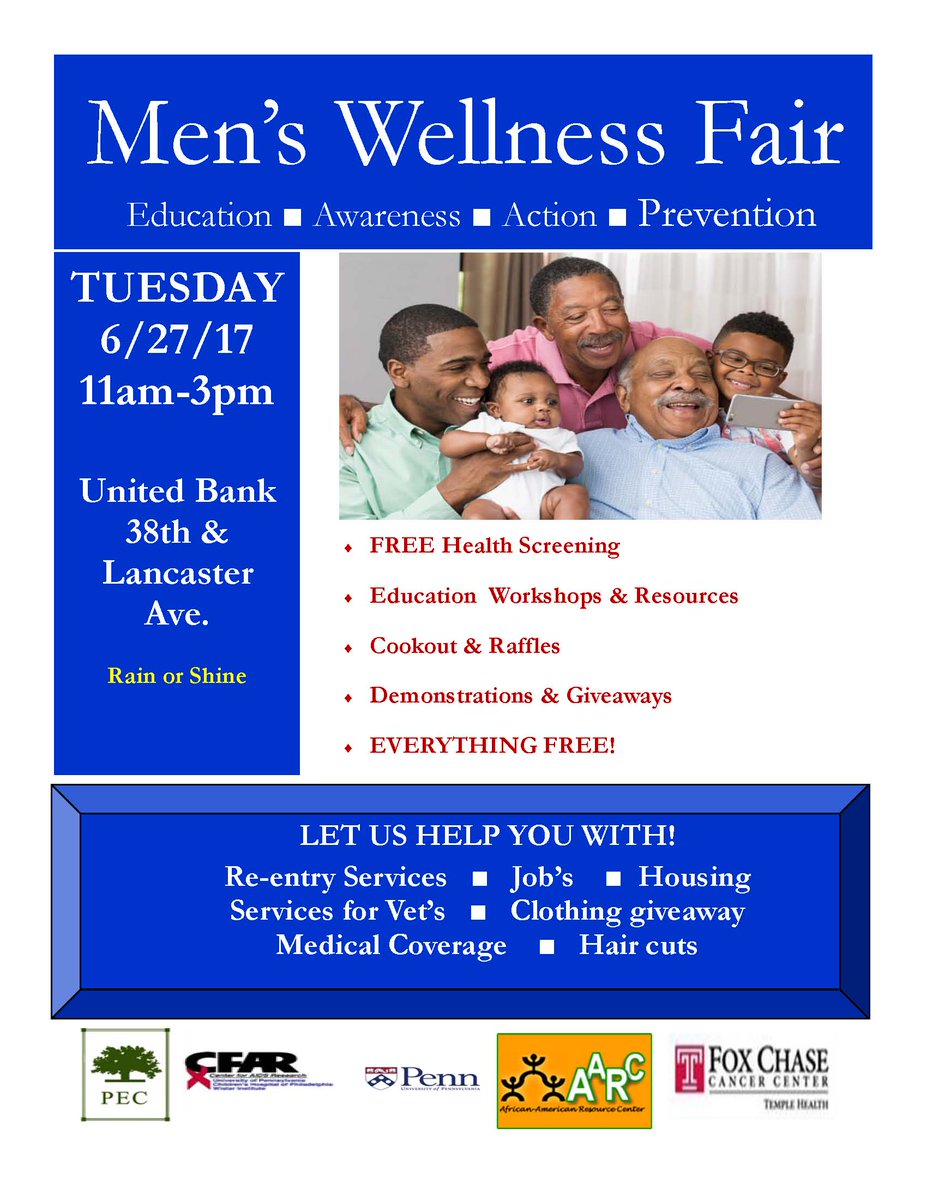 LancAvePhilly's tweet photo. Come learn about re-entry services, jobs, housing opportunities all while you are getting health screenings! Tuesday the 27th https://t.co/QyTZgyrKSl