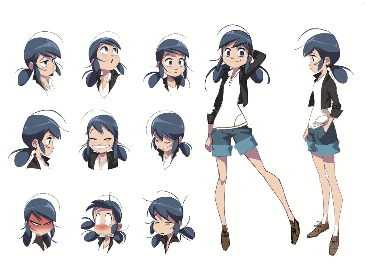 Les différentes expressions de Marinette en 2D dans l'art book officie...