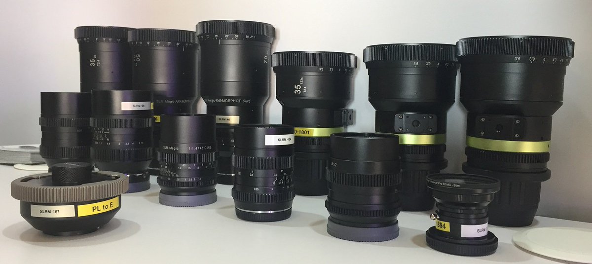 HoldanBlog's tweet photo. Nice little selection of @slrmagic MFT &amp; PL #lenses #Anamorphot #Anamorphic on show at the @mediaprodshow #MPS2017 #hyperprime #GH5 https://t.co/D8KS8rl0on