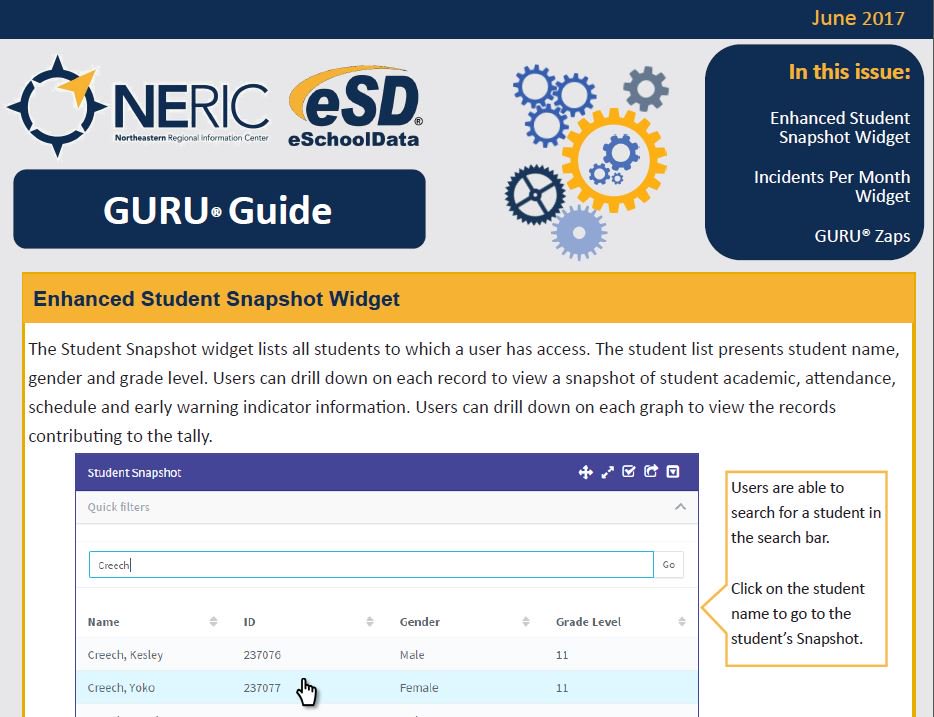 eSDTeam_NERIC's tweet photo. ⚙️The June GURU® Guide is available. Learn about the enhanced Snapshot widget, GURU® Zaps and more. Click:https://t.co/EZXCCd4Avq #GURUGuide https://t.co/07v3ESLB6F