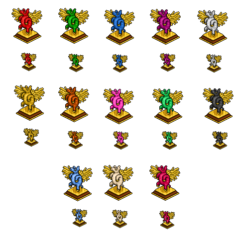 my addition to habbo's #ThrowbackThursday - It is a old piece of pixel art back from 2015. My colored winged pigs collection🐷🐷👼enjoy! #Habbo