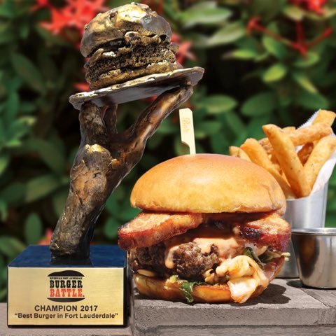 Introducing our NEW #AwardWinning #Kurobuta #Kimchi #Burger - Sous vide Kurobuta pork belly, our proprietary blend, kimchi &amp; chili aioli