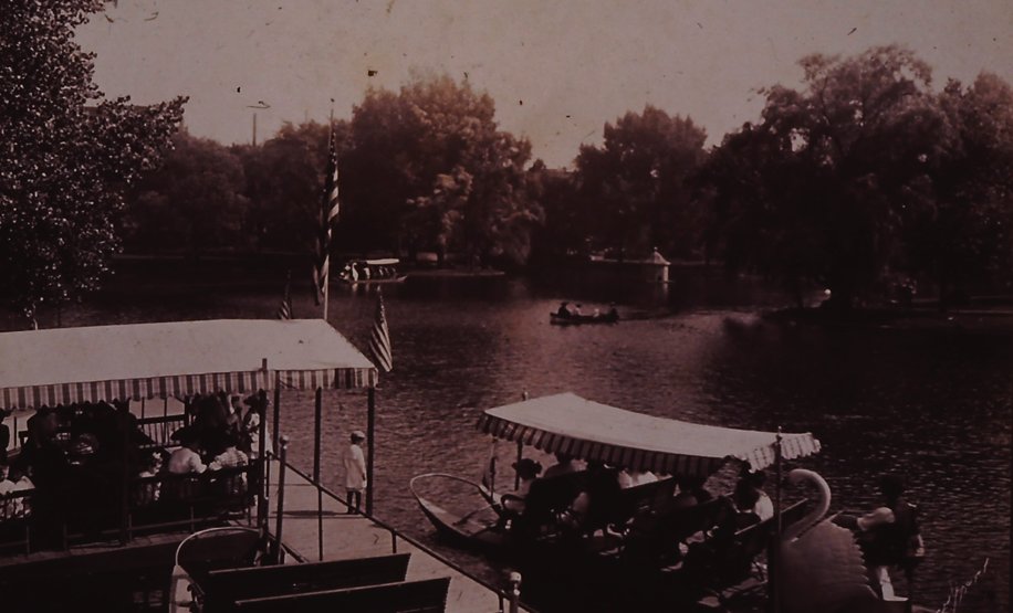 FOPG's tweet photo. Famous #PublicGarden @swanboats  possibly early 1900's...same pontoons, same swan design, same lagoon. Some things really don't change! https://t.co/CSX4lEgbCl