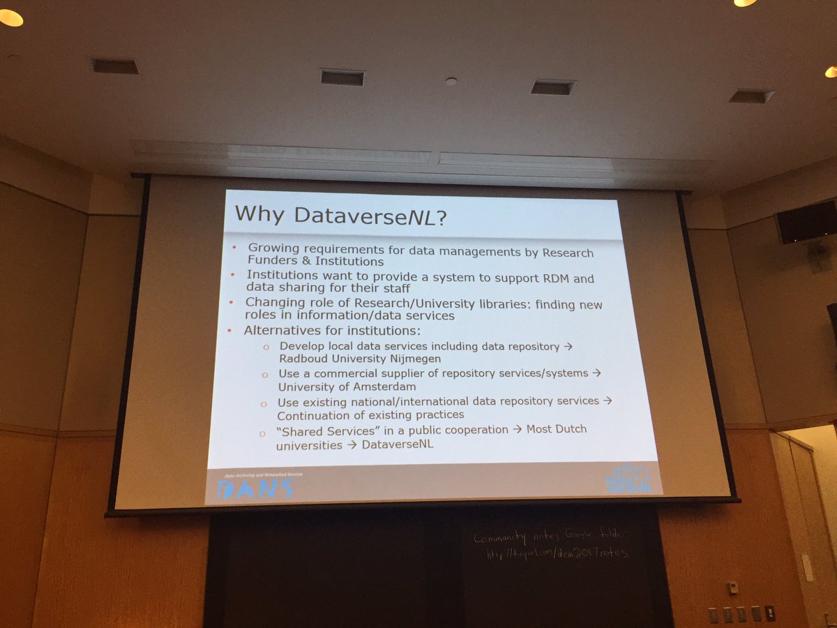 dataverseorg's tweet photo. Last presentation before the #dataverse2017 keynote is from Marion of @DANSKNAW! #dataversenl #dataverseeu #dataverse https://t.co/wZz3LDt2Vf