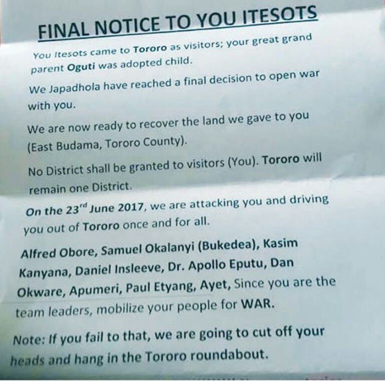 ug_edge's tweet photo. #UGSolidarity #Japadhola in #Tororo declare war on #Itesots over land #Apaa #5aSideUg https://t.co/Sc0pbITI5c https://t.co/byD365ppdZ