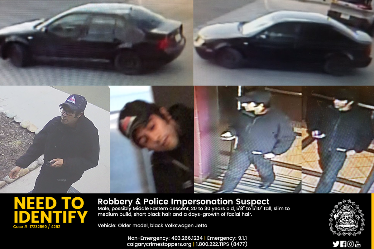 CalgaryPolice's tweet photo. Recognize this man? He is posing as a police officer &amp; committing robberies in #Calgary. ☎:403-266-1234 w/ info.
https://t.co/fMnFznoEWL https://t.co/Nv00CHDYNl