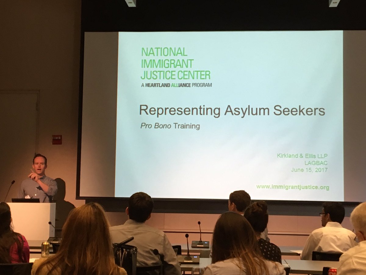mikejarecki's tweet image. .@johnlitchfield introduces @NIJC asylum training sponsored by @LAGBAC + Kirkland &amp;amp; Ellis. #LGBT #lgbtasylum @AILAchicago #probono @khzwick