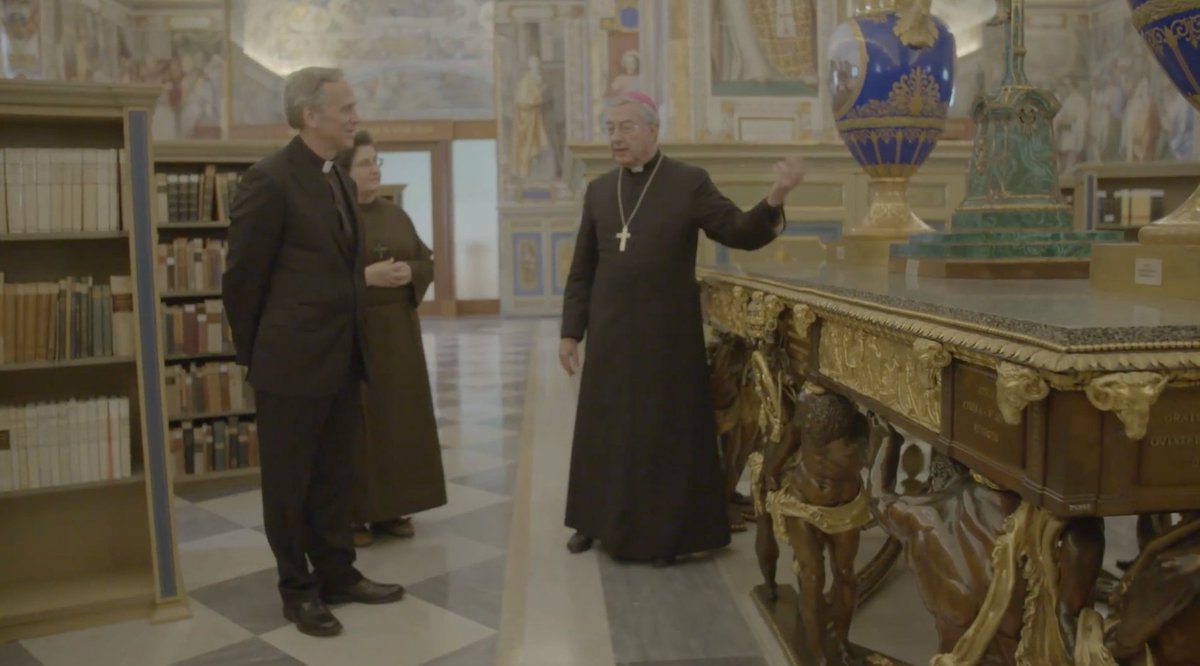 NotreDame's tweet photo. Notre Dame in Rome: Day 2 - Fr. Jenkins met with a number of Church leaders in Vatican City: https://t.co/fzDR3o9cip https://t.co/IFFDCKn8p1