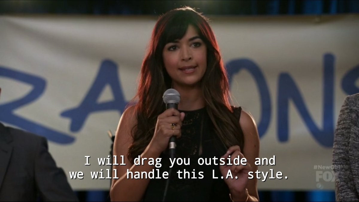 danygloriana's tweet photo. Cece Parekh Schmidt defending her man, a big scary mama bear indeed. 💪 #NewGirl https://t.co/CqQe94cDjK
