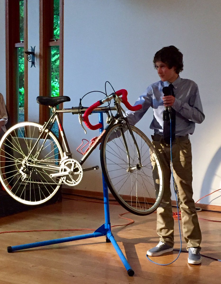 IPSchool's tweet photo. Mr. Jones: "Bikes4Humanity provides the gift of mobility delivered by a bicycle to many in developing countries." 🚲 Ride on! #IPSMasterworks https://t.co/oXyjTmrmG3