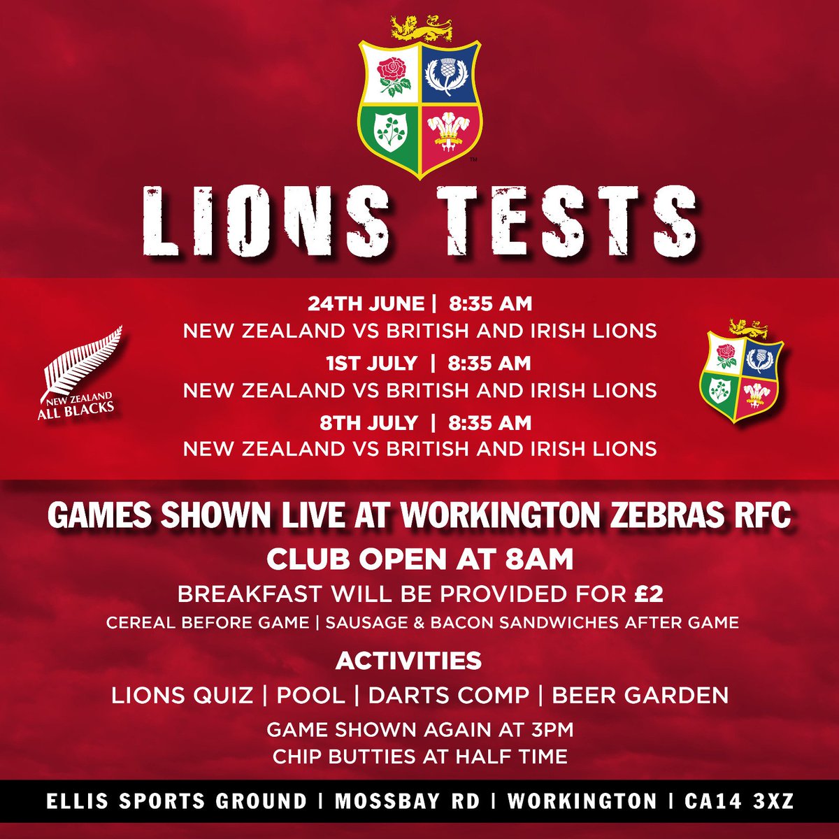 WorkingtonRFC's tweet photo. Watch all the #Lions action at the club this summer https://t.co/jFdT3AXSfT