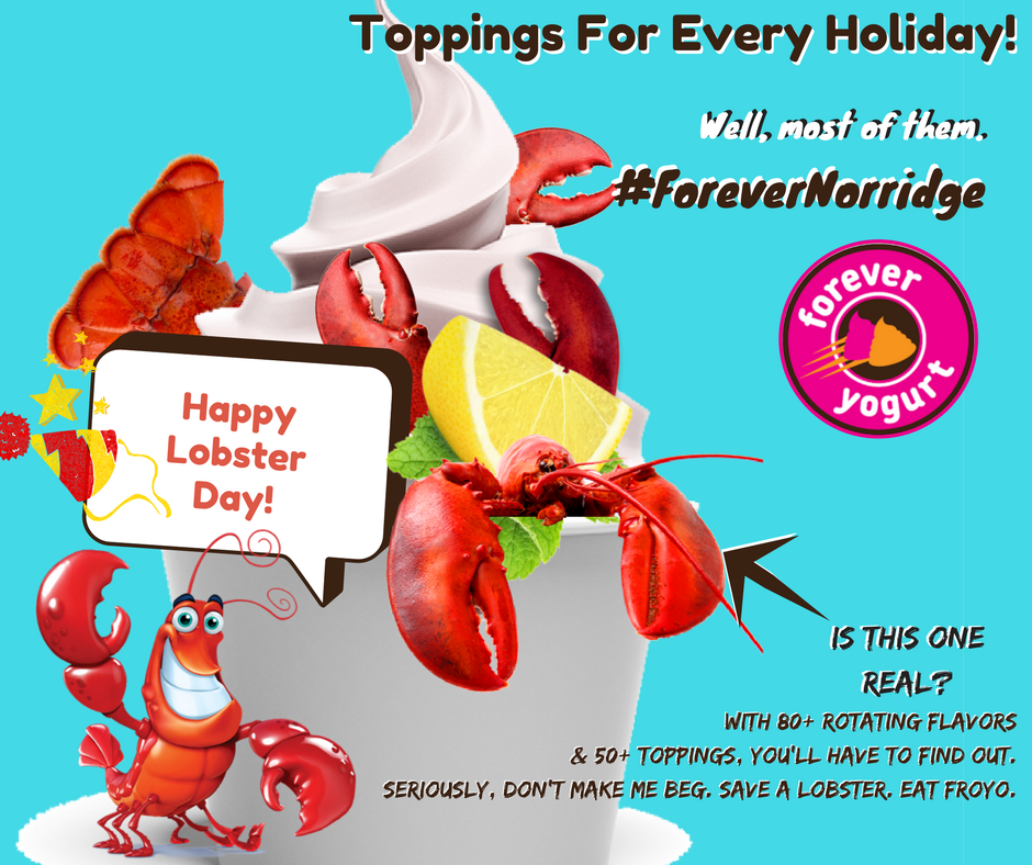 ForeverNorridge's tweet photo. Hey Folks -It's #NationalLobsterDay. Celebrate the way your lobster would want. Think about it @shoptheHIP @HarwoodHeightsV #ForeverNorridge https://t.co/JGXjxIqYFF