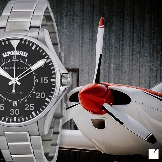 TimeSquareCol's tweet image. El Hamilton Khaki Pilot Day Date está inspirado en la tradición relojera militar de la década del 70. #TimeSquareCol #hamilton