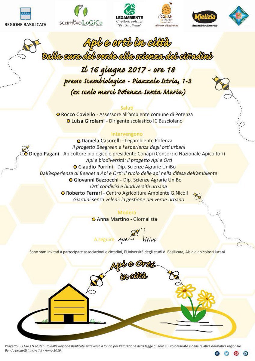 LegambientePZ's tweet image. Domani a #Potenza presentiamo #Beegreen progetto di apicoltura urbana ai nostri orti urbani. Ore 18 da @ScamBioLoGiCo