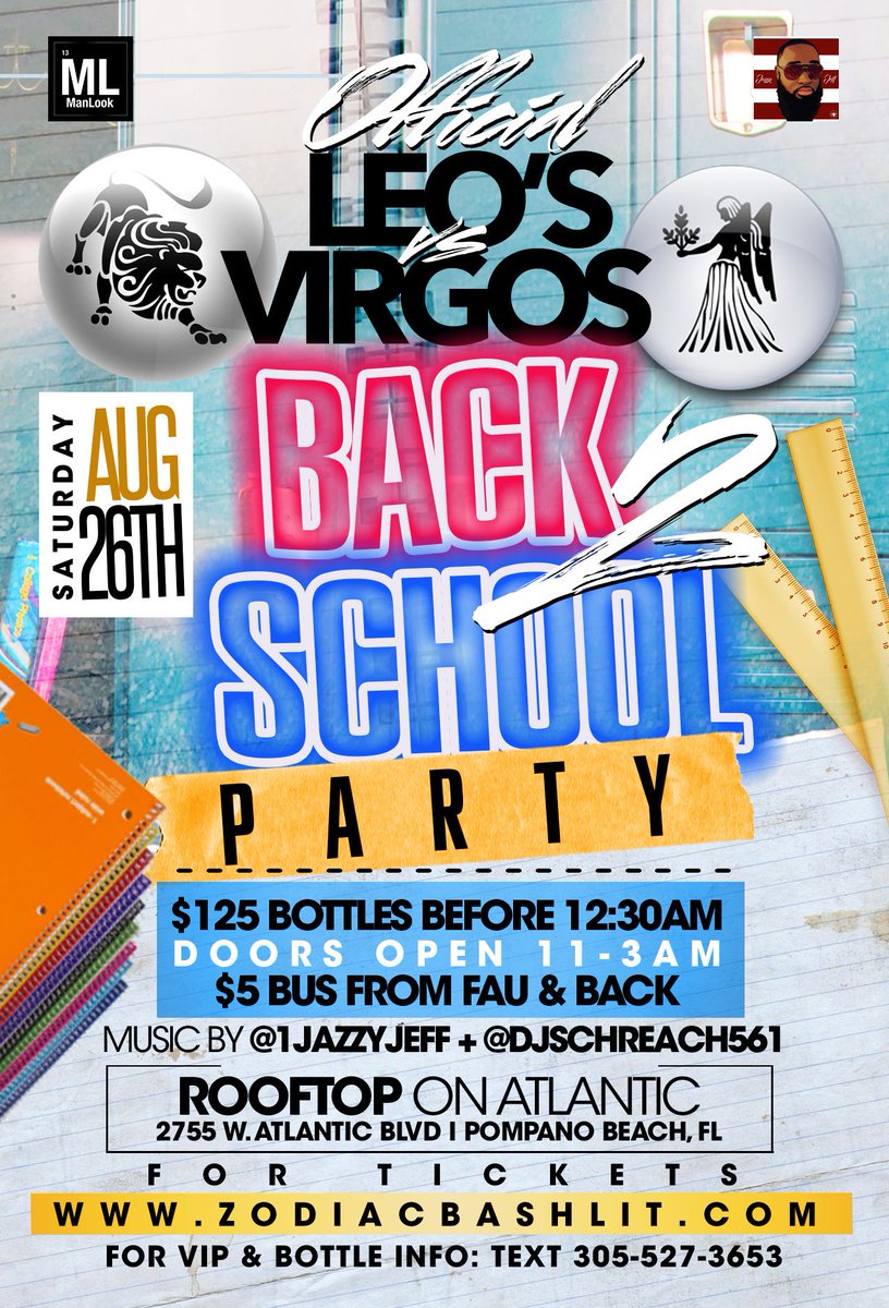 1JazzyJeff's tweet photo. #ZodiacBash • Leos ♌️v. Virgos ♍️ Back to School Party on August 26th! Early Bird Tickets https://t.co/JPFltjqYGG https://t.co/VfZk31yaUx