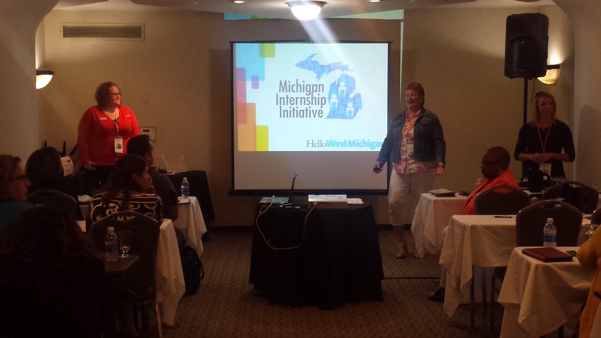 hellowestmich's tweet photo. #mceea17 breakout #3: our very own ED Cindy Brown presenting on Internships 201 with @GVSUcareers &amp; @DavenportU career services. https://t.co/vUsxnOIjge