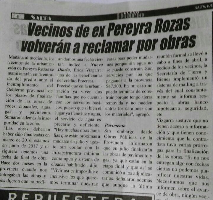 aguero_silvi1's tweet photo. @GobiernoSalta pedimos q agilicen las obras en #PereyraRozas @ivankerr @soyjprodriguez @TierrayBienesSL @UrtubeyJM https://t.co/wS0EkZeWTs